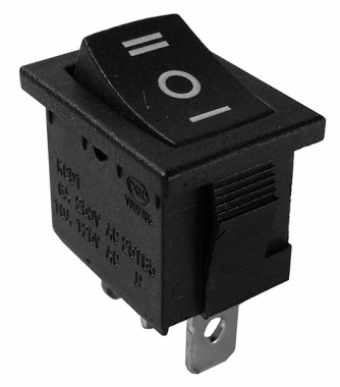 Comutator ON-OFF-ON - 6A/250V NEGRU