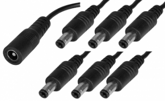 Adaptor alimentare 6 tata-1 mama 2,1x5,5x11 mm