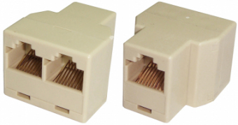Distribuitor mufa UTP RJ45 8P/8C mama - 2x mufa UTP RJ45 8P/8C mama