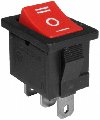 Comutator ON-OFF-ON - 6A/250V NEGRU CU ROSU