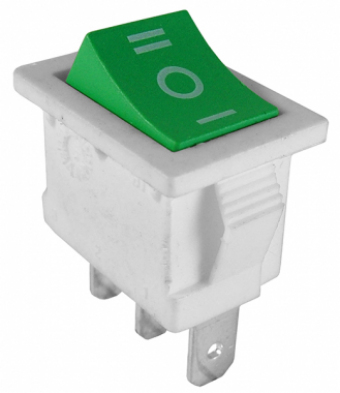 Comutator ON-OFF-ON - 6A/250V ALB CU VERDE