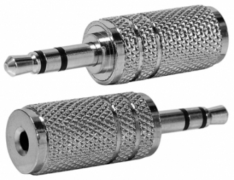 Adaptor jack, tata, 2,5 mm, stereo -> jack, mama, 3,5 mm, stereo metalic