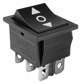 Comutator dublu ON-OFF-ON - 16A/250V - 34x31x25 mm NEGRU