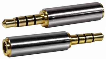 Adaptor jack tata 3,5 mm 4 contacte -> jack mama 3,5 mm 4 ct metalic