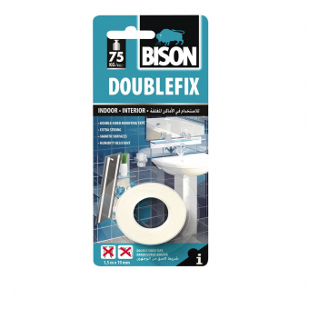 Banda dublu adeziva alba 1.5 m x 19 mm, Bison