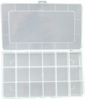Cutie plastic, 18 compartimente - 210x120x35mm