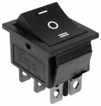 Comutator dublu cu retinere ON-OFF-ON - 15A/250V - 34x31x25 mm NEGRU