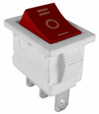 Comutator ON-OFF-ON - 6A/250V ALB CU ROSU